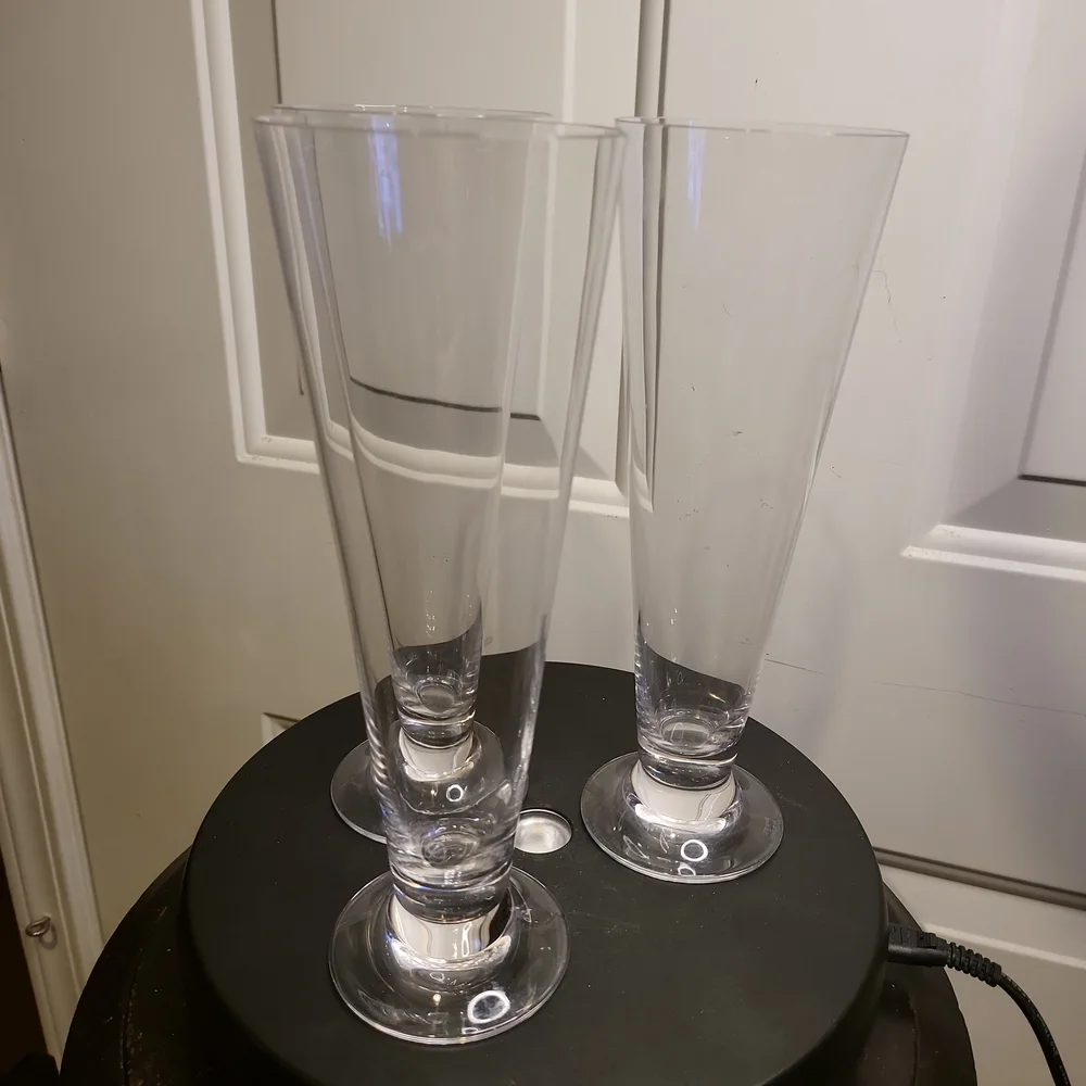 Set of 3 Waterford Crystal Pilsner Glasses 9.25